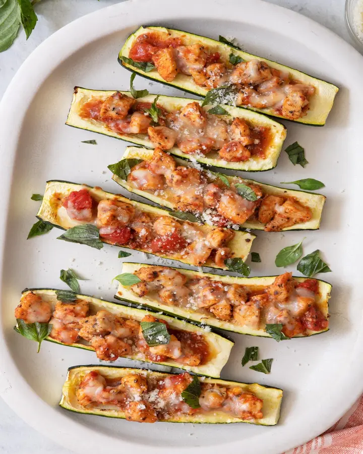 Delicious Stuffed Zucchini Boats with Spicy Ranch