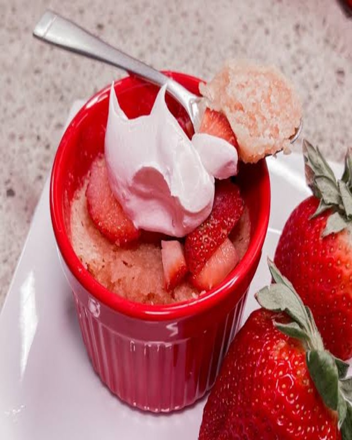 Delicious Keto Strawberry Mug Cake