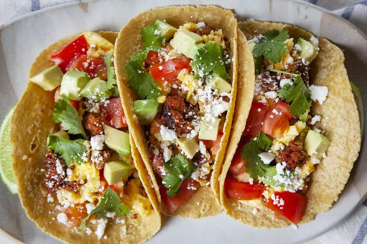 Egg and Chorizo Breakfast Tacos