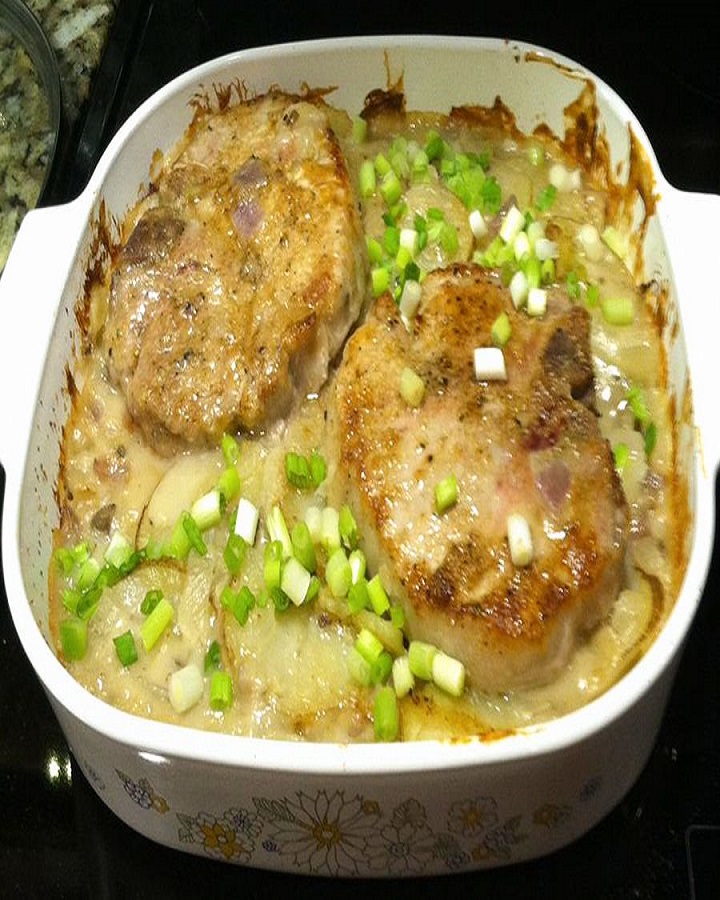 Pork Chops Baked with Cabbage